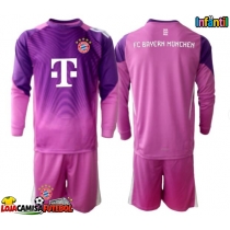 Camisa de Futebol Bayern Munich Goleiro Equipamento Alternativo Infantil 2025-26 Manga Comprida (+ Calças curtas)